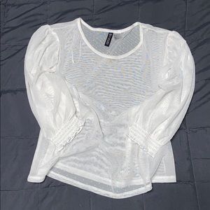 White see through blouse, dotted details, H&M
